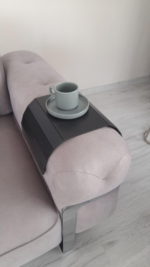 Siyah Koltuk Tepsisi Yan Sehpa - Amerikan Servisi Koltuk Kenarı 25X45 Cm