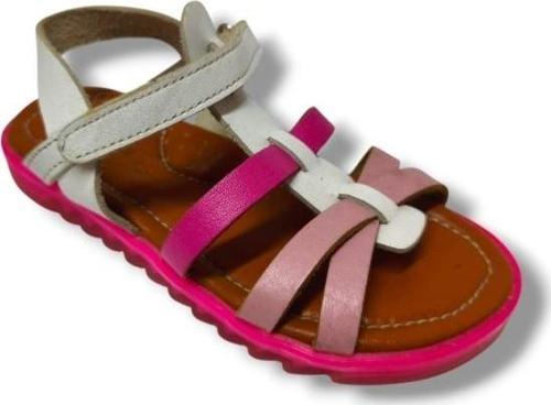 Bagcı 3046-20 Çapraz Cırtlı Kız Çocuk Sandalet Pembe Beyaz 26-30