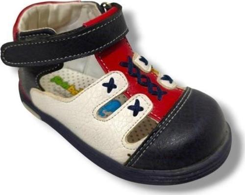 Şirinbebe 3031-20 Çarpı Dikiş Cırtlı Erkek Çocuk Sandalet Lacivert Beyaz 21-25