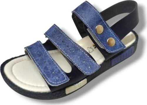 3044-20 3 Cırtlı Erkek Çocuk Sandalet Lacivert Mavi 31-35