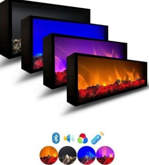 Dekoratif Elektrikli Yapay Şömine Bluetooht-Kumandalı 70X70 Cm