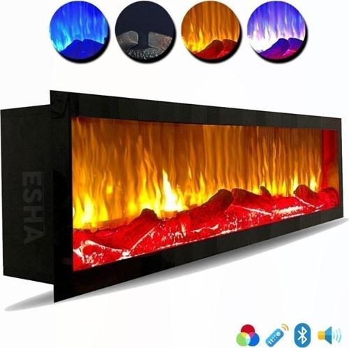Elektrikli Dekoratif Yapay Şömine Bluetooht Sabit Çıtırtı 120X 25 X18 Cm