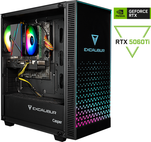 Excalibur E65H.147F-EFT0X-0HD Intel Core I7-14700F 64GB RAM 1TB SSD NVIDIA Geforce RTX 5060TI Freedos