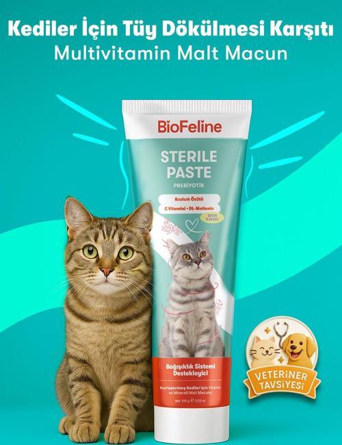 Kısırlaştırılmış Kediler İçin Tüy Dökülmesini Azaltıcı Multivitamin Kedi Malt Macunu – 100G