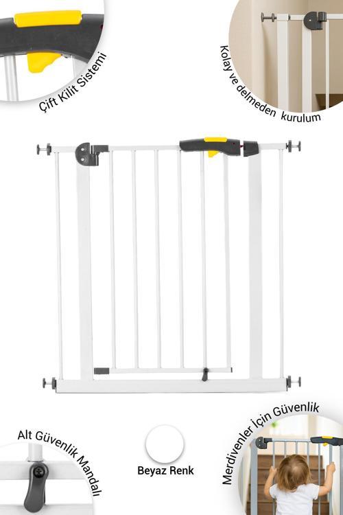 Pro 75-80 cm Çocuk Güvenlik Kapısı, Merdiven Kapısı ve Korkuluk, Beyaz