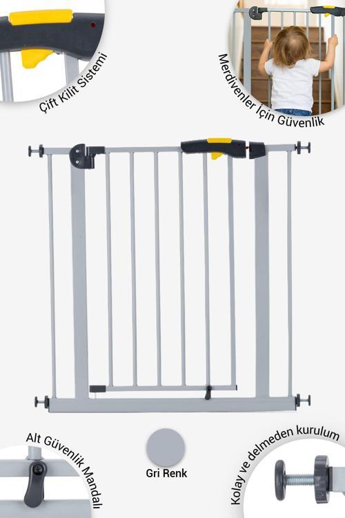 Pro 75-80 cm Çocuk Merdiven ve Güvenlik Kapısı, Merdiven Korkuluğu, Gri