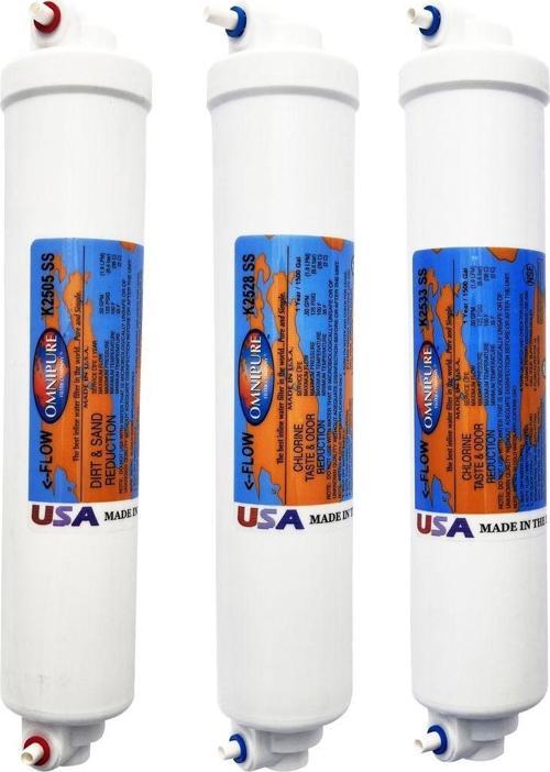 Omnipure Yüksek Kalite Abd Ürünü K25 Serisi 3'Lü Filtre Seti 2505-2528-2533