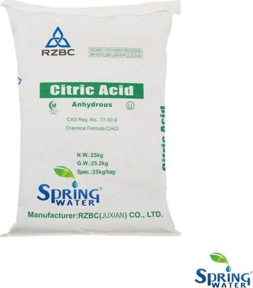 Sitrik Asit (Toz) Asidik Ro Yıkama Kimyasalı 25Kg
