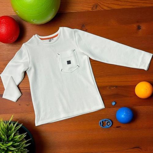 CEPLİ BİSİKLET YAKALI SWEATSHIRT Ekru