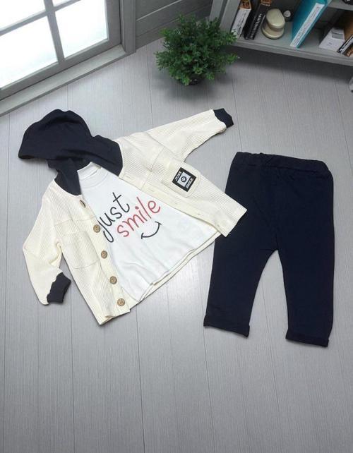 JUST SMILE GÖMLEK SWEATSHIRT PANTOLON TAKIM LACİVERT