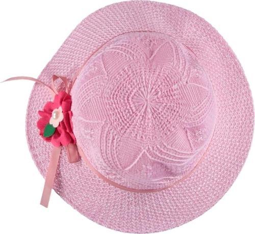 3/6 YAŞ KIZ FİYONKLU HASIR FÖTR ŞAPKA-50 CM Pembe
