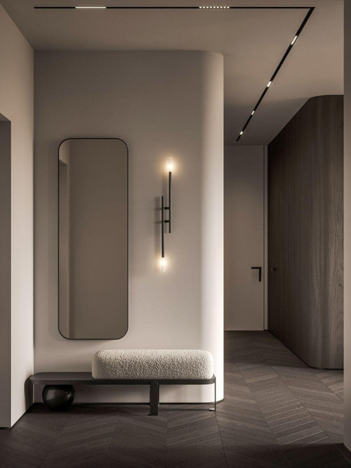 Eriza Dikdörtgen Ahşap Taban 120X50 Cm Modern Duvar Aynası, Boy Aynası (Code:05)