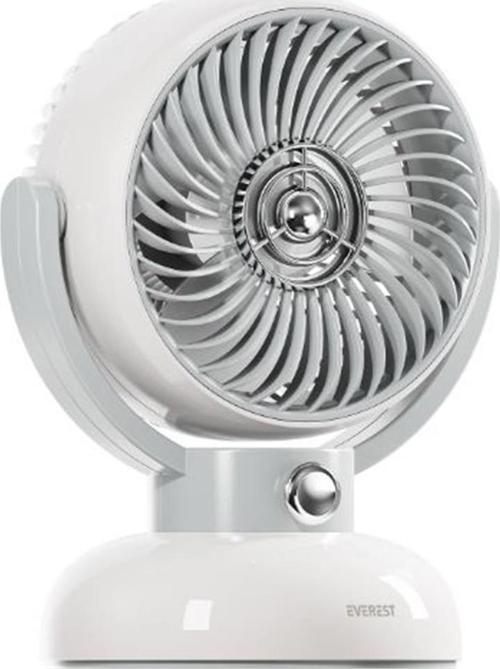 EFN12 Krem 1200mAh 3 Hız Kademe Led Işıklı Retro Masaüstü Usb Fan