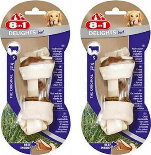 Delights Beef Bones Biftekli Düğümlü Köpek Ödül Kemiği (S) 35Gr X 2 Adet