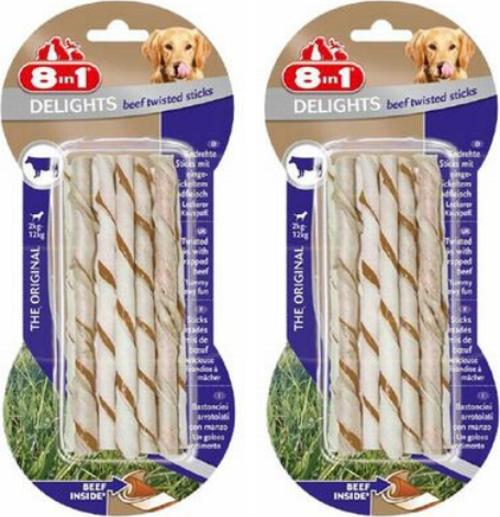 Delights Beff Twisted Sticks Biftekli Burgu Çubuk Köpek Ödül Kemiği 55Gr X 2 Adet