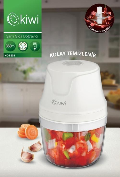 Kc8203 3 Bıçaklı 350 ML Şarjlı Gıda Doğrayıcı Blender
