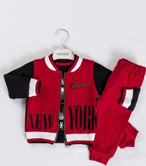 Concep Erkek Bebek 3'lü Takım 6-18 Ay Kırmızı