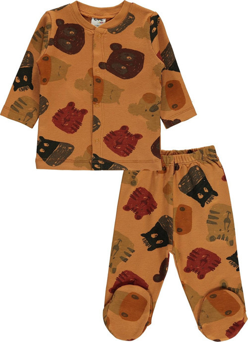 Erkek Bebek Pijama Takımı 1-6 Ay Bakır
