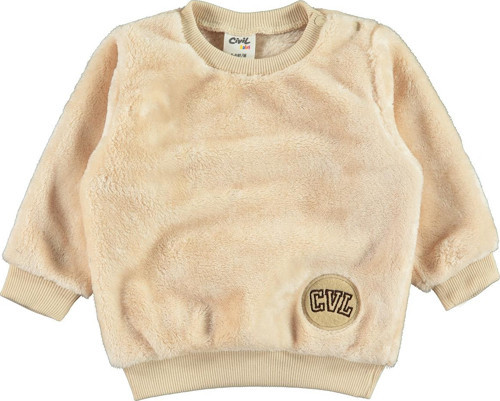 Kız Bebek Sweatshirt 6-18 Ay Bej