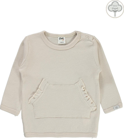 Kız Bebek Sweatshirt 6-18 Ay Taş Rengi