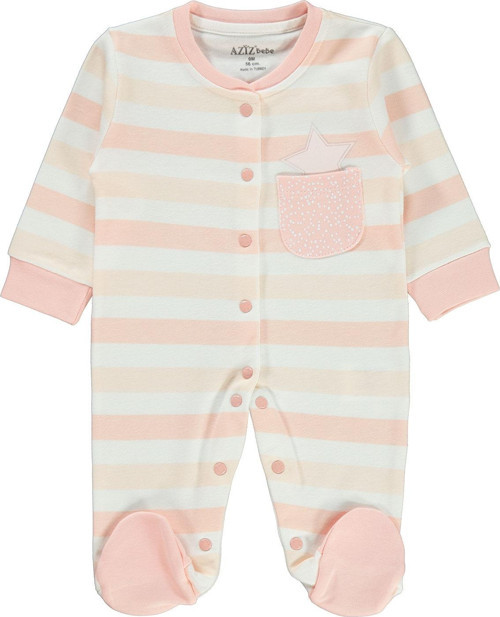 Kız Bebek Patikli Tulum 0-3 Ay Pembe