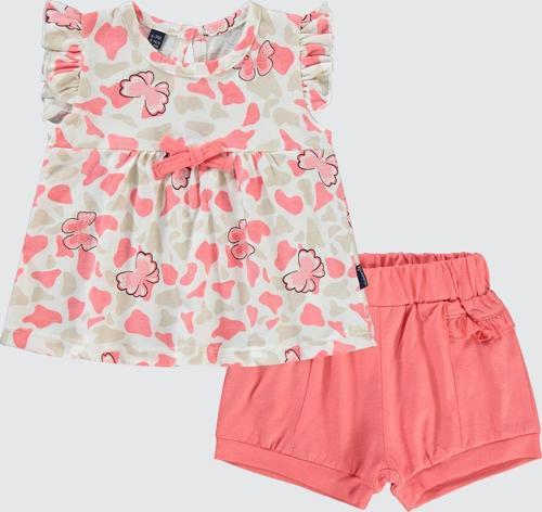 Kız Bebek Şortlu  Takım 6-18 Ay Coral