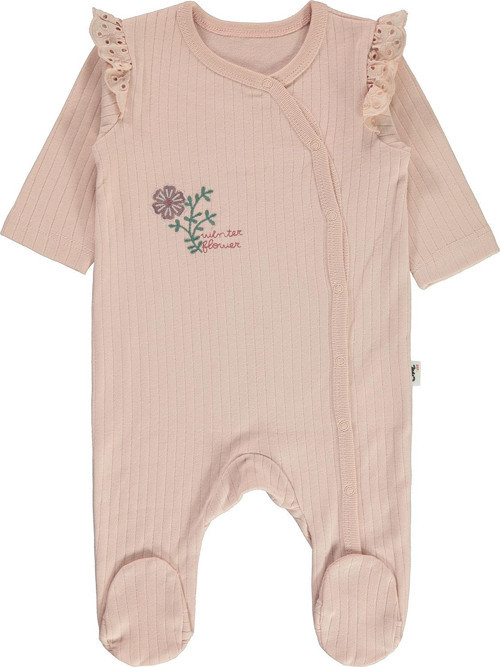 Kız Bebek Patikli Tulum 1-6 Ay Açık Pudra