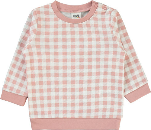 Kız Bebek Sweatshirt 6-18 Ay Pudra