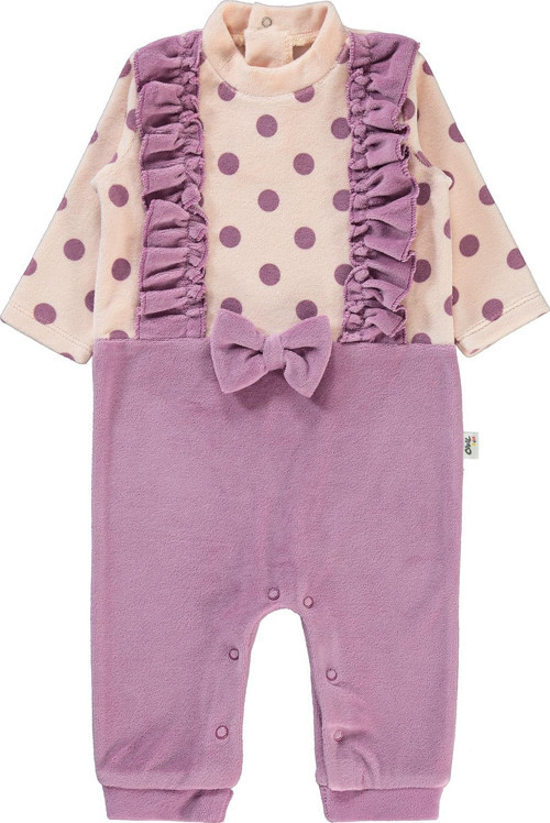Kız Bebek Patiksiz Tulum 6-12 Ay Leylak Lila