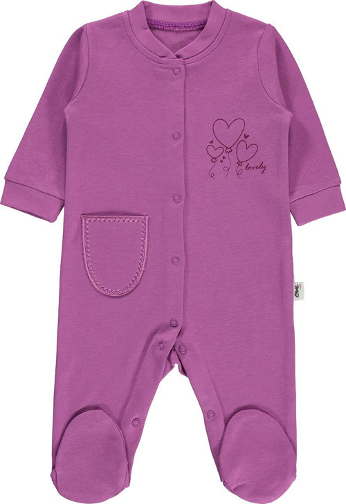 Kız Bebek Patikli Tulum 1-6 Ay Leylak