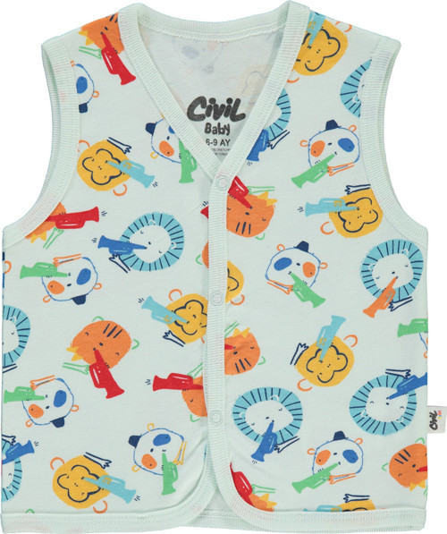 Erkek Bebek Yelek 6-18 Ay Mint Yeşili