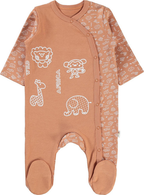 Erkek Bebek Patikli Tulum 1-6 Ay Açık Kahve