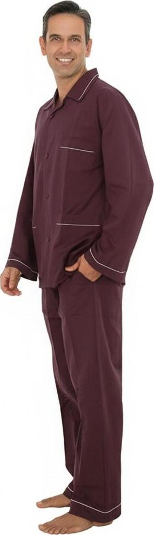 Erkek Pijama Takımı Saten  ve Poplin Kumaş Klasik Model Cepli Rahat Kalıp OPEPT25PIEROMOD88