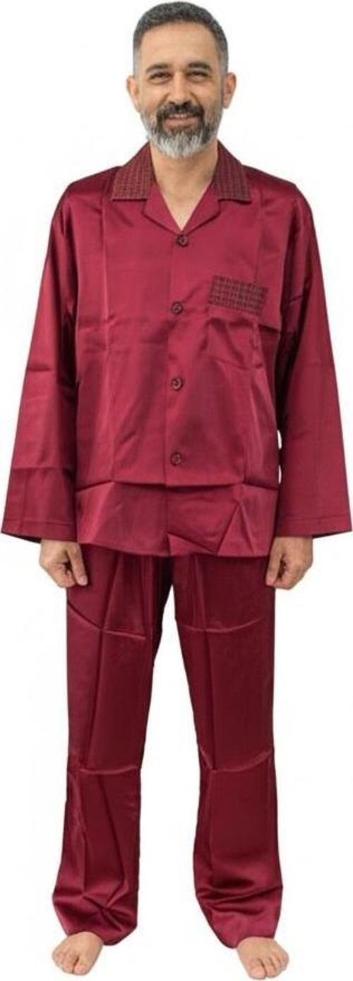 Erkek Pijama Takımı Saten  ve Poplin Kumaş Klasik Model Cepli Rahat Kalıp OPEPT25PIEROMOD88