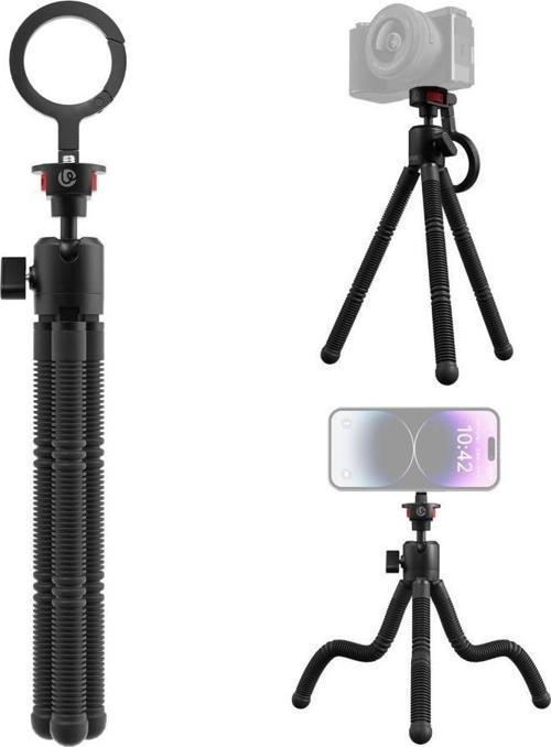 MT30 Mıknatıslı Karabinalı Esnek Tripod T137 - Siyah