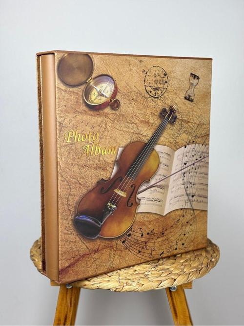 Rs25 Fotoğraf Albümü 10x15cm 600 Lük Keman Desenli Kutulu Yatay Dikey Modeli