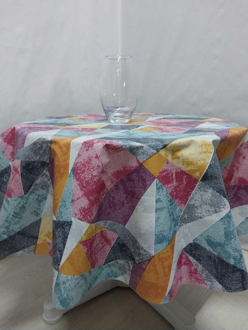 Pvc Silinebilir Yuvarlak Muşamba Masa Örtüsü 140 Cm Çap