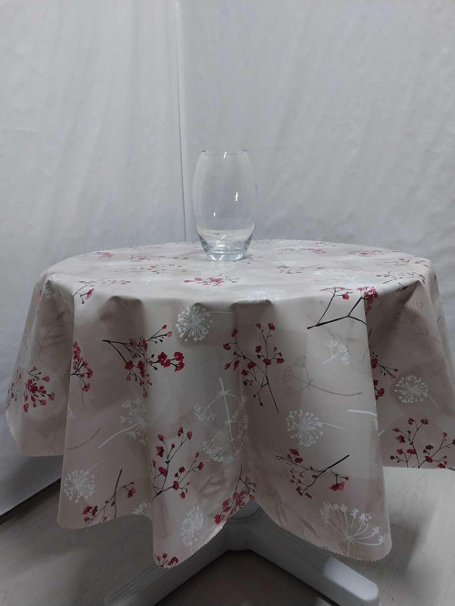 Pvc Silinebilir Yuvarlak Masa Örtüsü 140 Cm Çap