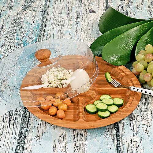 Ksv bambu sunum kahvaltı tabağı - bambu kahvaltılık 30 cm.