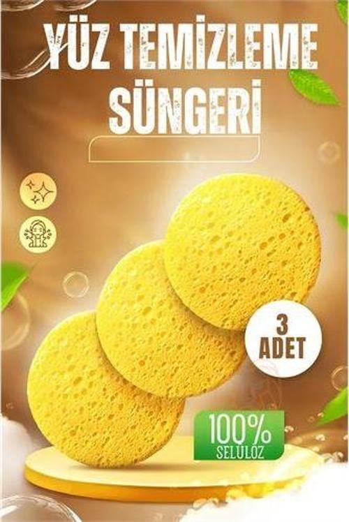Makyaj Temizlik Pedi Cilt Temizlik Süngeri Doğal Selülöz 3 ADET