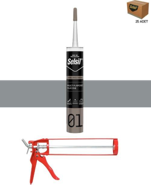 Ga Silikon 280 Gr. Gri (25 Adet),Demir Tabanca