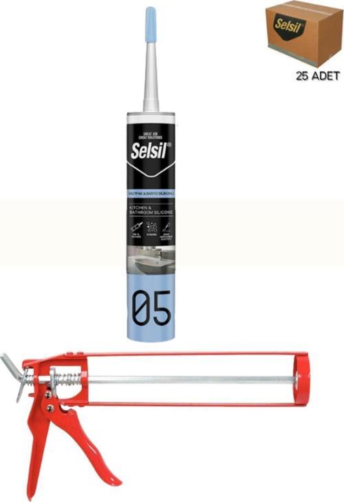 Duşakabin Silikonu Şeffaf 280 Ml (25 Adet),Demir Tabanca
