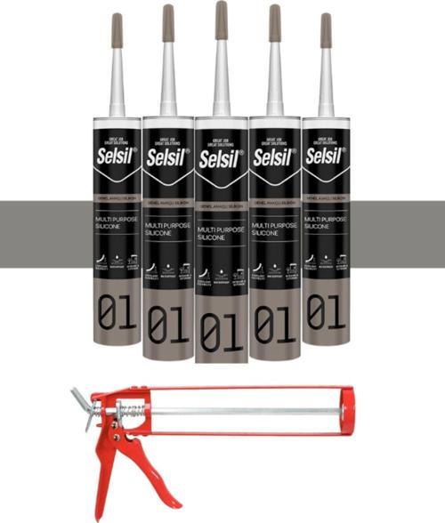 Ga Silikon 280 Gr. Alüminyum Gri (5 Adet),Demir Tabanca
