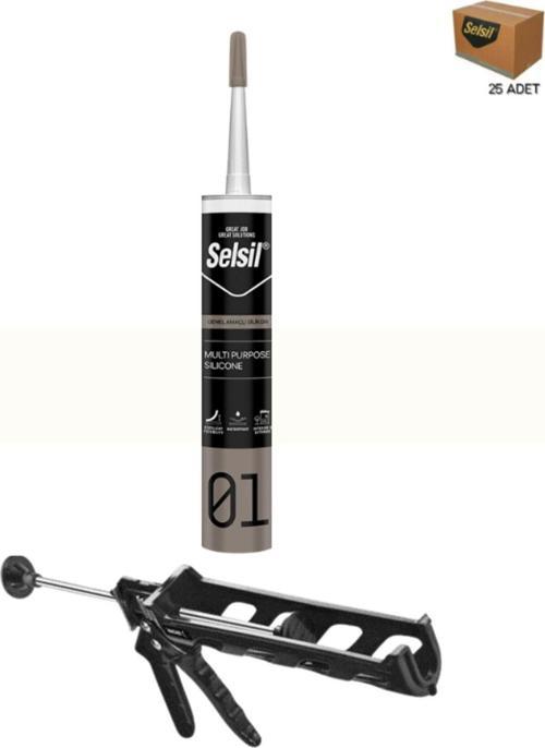 Genel Amaçlı Şeffaf Silikon 280 Gr. 25 Adet +  Kendo Silikon Tabancası