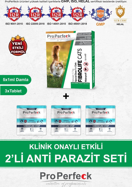 'li Set Kedi Ve Köpek Iç Dış Anti Parazit Bitkisel 5 Damla Ve 3 Tablet Paketi