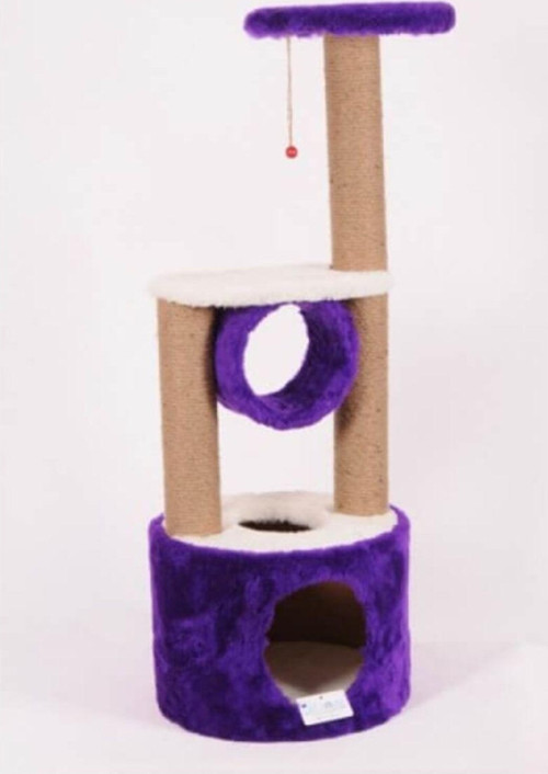 Cat Hause S05 Yuvalı Katlı Kedi Tırmalama Mor 112 Cm