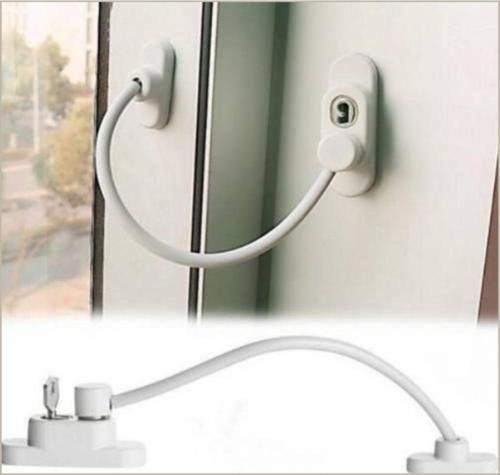 Halatlı Pvc Kapı Pencere Emniyet Kilidi Beyaz 2 Adet