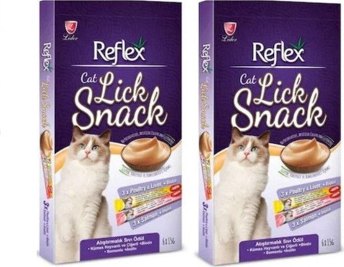 Lick Snack Atıştırmalık Kedi Sıvı Ödülü 6x15 Gr-90 Gr - 2 Li Paket