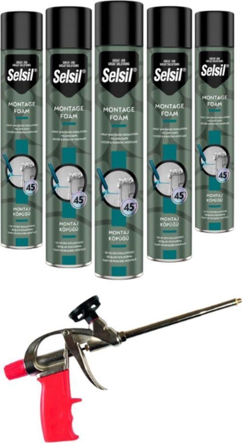 Pu Tabancalı Montaj Köpüğü 750 Ml. (5 Adet),Demir Köpük Tabancası