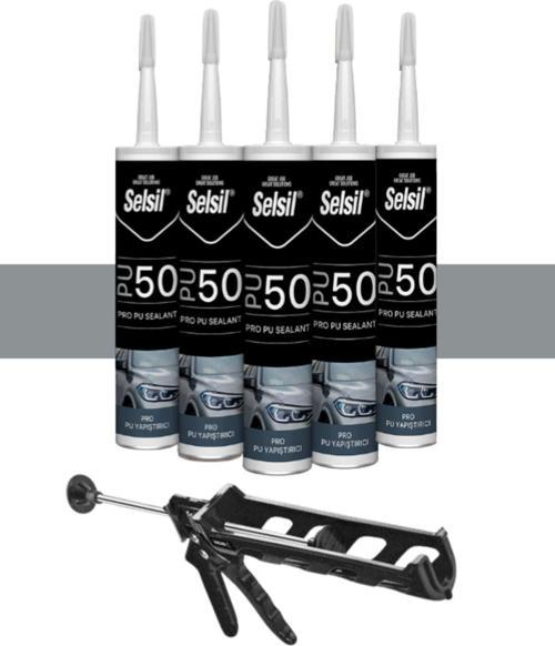 Pu Mastik 280 Ml. Gri (5 Adet), Plastik Tabanca